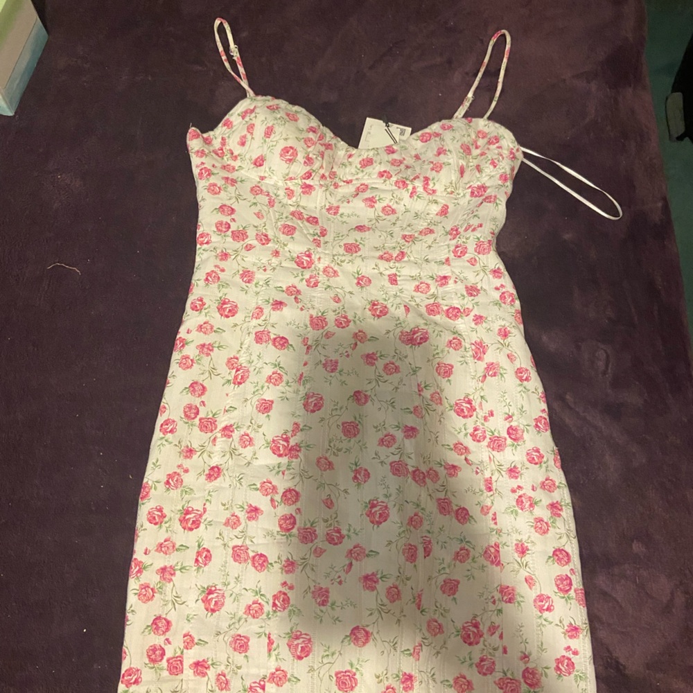 NWT Floral ZARA Sweetheart Mini Dress S